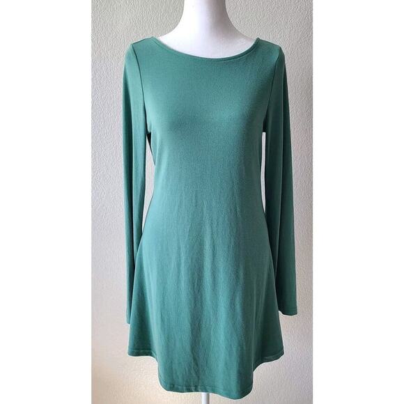 FP Beach Free People Beach Dress Backless Small Petite Green Short Long Sleeve - Picture 1 of 10